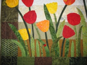 Tulip Fields with Ladybug
